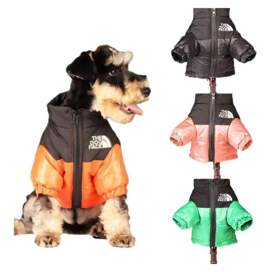 Winter Fashion Dog Coat - Warm, Windproof, Waterproof Dual Color Down Jacket for Small to Medium Dogs