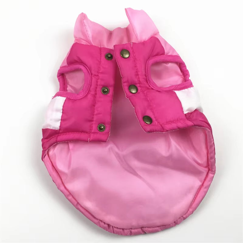 Designer Colorful Block Dog Vest Jacket - Winter Windproof Apparel 