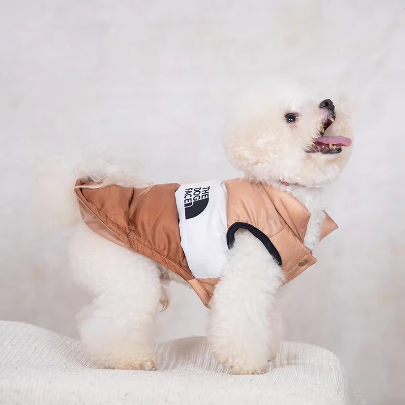 Designer Colorful Block Dog Vest Jacket - Winter Windproof Apparel 